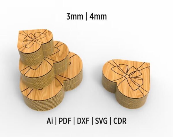 Caja De Regalo En Forma De Corazon Creativo Digital